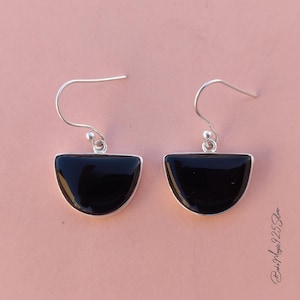 Genuine Black Onyx Earring ~ 925 Sterling Silver Earring ~ Unique Designer Earring ~ Handcrafted Jewelry ~ Black Onyx Jewelry ~ Gift Jewelry