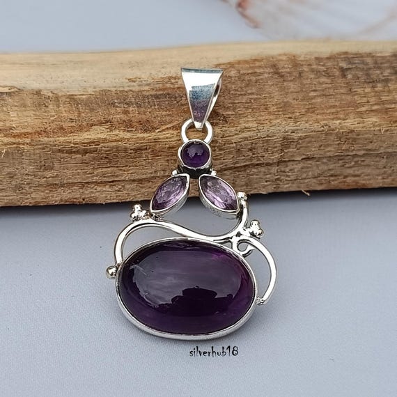 Fancy Singing Ball with Amethyst Stone Pendant Fancy Singing Ball with Amethyst Stone Pendant