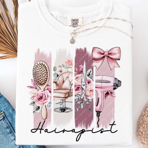 Hairstylist Coquette Bow png, Hair Dresser Brushstroke png, Hair Coquette Bow png, Hairapist png, Hair Aesthetic png, Gift for Hairdresser