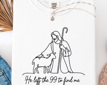 Christian Svg Lost Sheep Jesus PNG Sublimation Design The Lord Is My Shepherd Cut File He Left The 99 To Find Me Faith DTF Digital Download