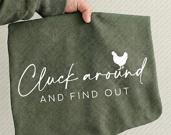 Funny Chicken Mom Svg, Sassy Farm Shirt Design Png, Crazy Chicken Lady Sublimation, Cluck Around Cut File, Cricut Craft Digital Download