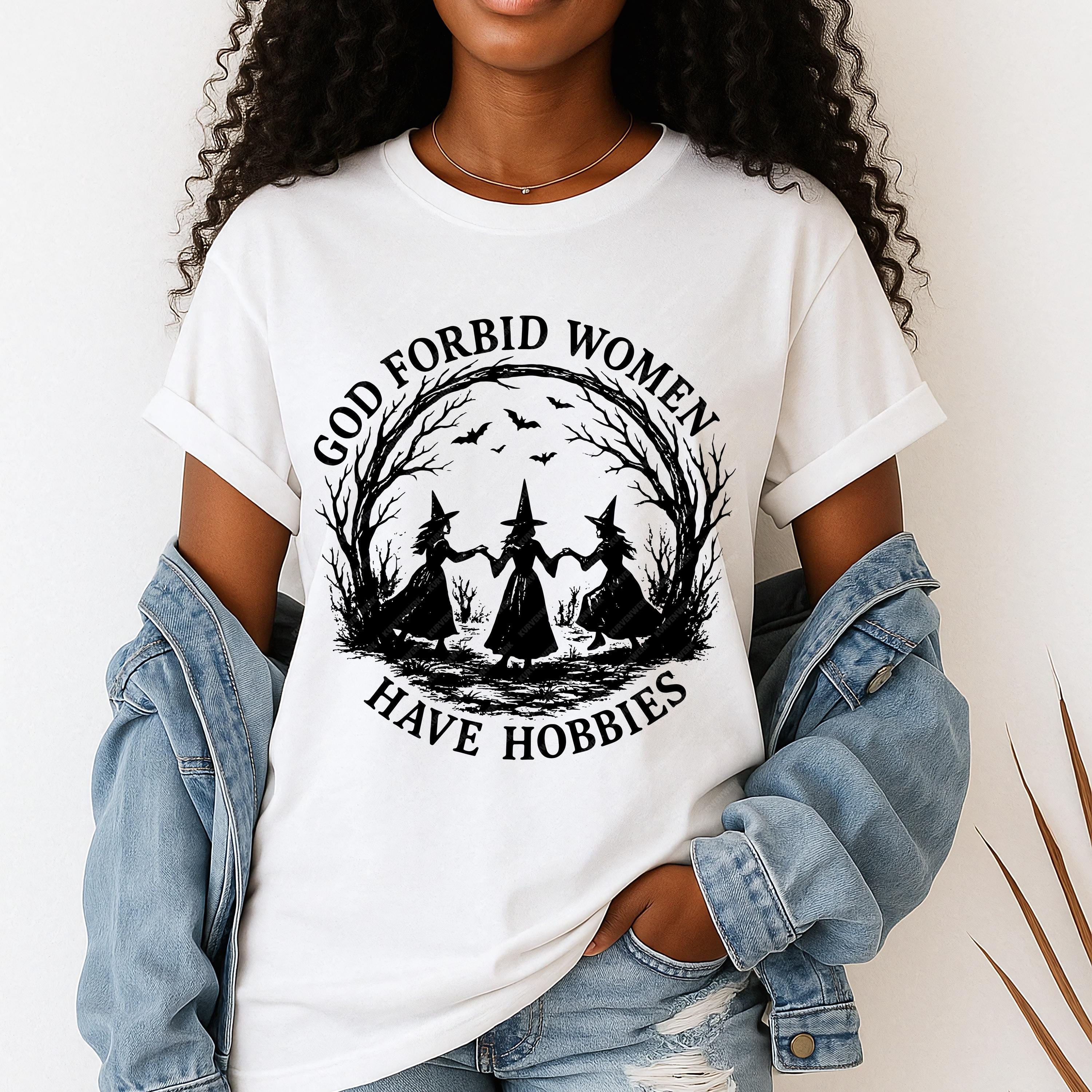 thumbnail image 2 of Comfort Colors God Forbid Women Have Hobbies Shirt, Funny Witchy Feminist Tee, Sarcastic Coven Shirt, Spooky Season Gothic Shirt,Witch Gift 2 of 11