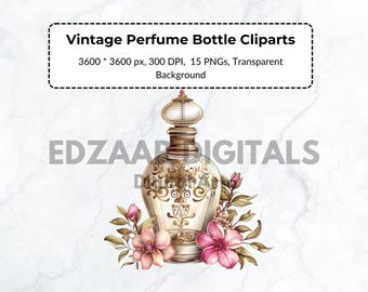 15 imágenes prediseñadas de botellas de perfume antiguas, ilustraciones gráficas retro, arte de fragancias antiguas, decoración perfumada, boceto de aromaterapia