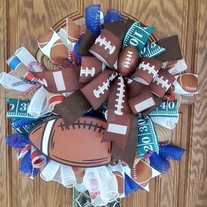 Football Wreath-Game Day Door Decor, Sports Fan Front Door Wreath, Football Season Home Decor Football NFL Wreath Whimsical Football Wreath