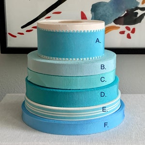 Rolls of Grosgrain Blue shades of Ribbon 50 yards Haberdashery Hat Banding Trim Millinery Cocarde Made in USA   SOLD SEPARATELY