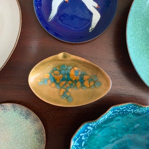 Copper Enamel shell dish/ashtray 1960&#39;s Vintage