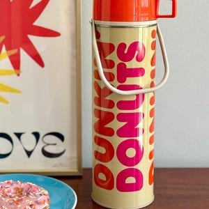 Thermos Dunkin&#39; Donuts vintage des années 1970 : café café isotherme King Seeley
