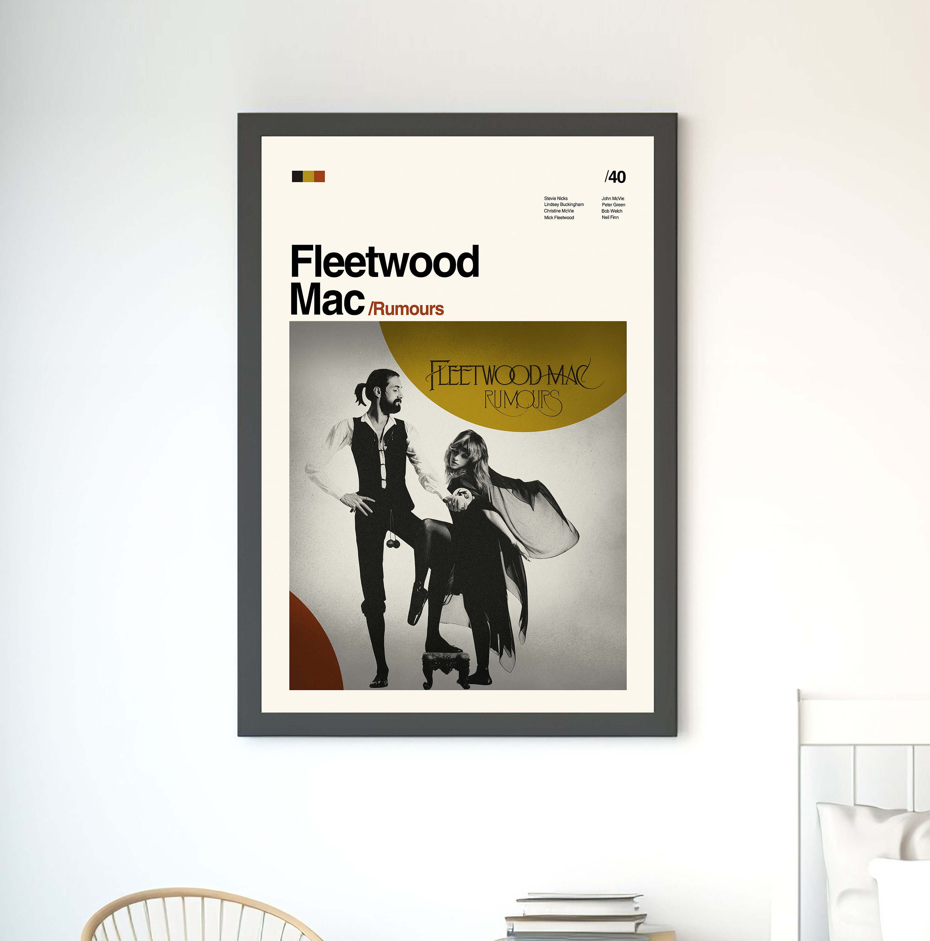 Fleetwood Mac Poster, Vintage Fleetwood Mac Gift, Rock Group Poster