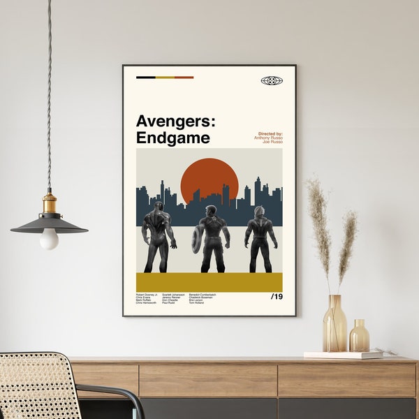 Avengers Endgame Movie Poster, Avengers Endgame Poster, Movie Poster, Retro posters, Minimal Movie Art, Modern Vintage, Favorite Movie