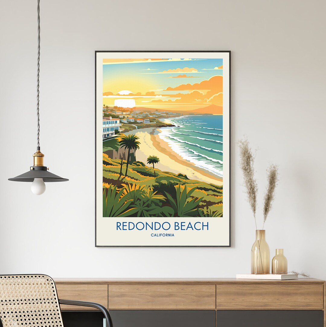 Redondo Beach Travel Poster, Redondo Beach Art, California Poster