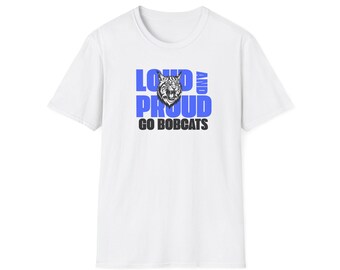 Camiseta Bobcat ruidosa y orgullosa, camiseta con espíritu escolar