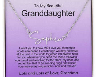 Personalized Name Necklace: Granddaughter Gift from Grandma