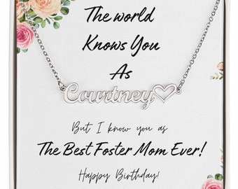 Personalized Birthday Gift for Best Foster Mom Ever,Foster Mom Necklace,Mother's Day Present for Foster Mom,Customizable Foster Mom Jewelry