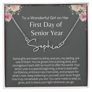 Personalized Name Necklace: Senior Year 2026 Gift for Daughter
