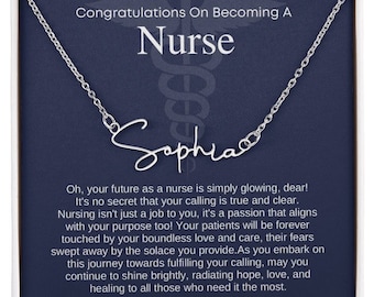 Personalized Name Necklace – Future Nurse Graduation Gift