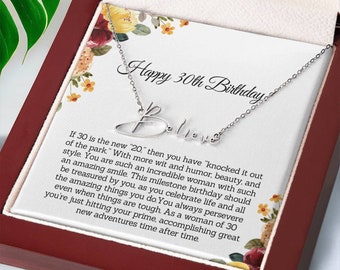 Personalized Name Necklace, 30th Birthday Gift for Her