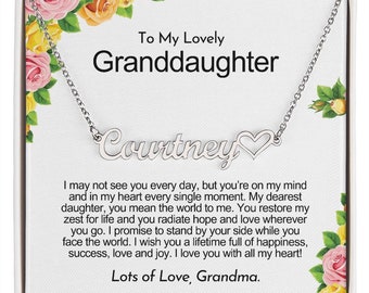 Personalized Name Necklace: Custom Granddaughter Gift