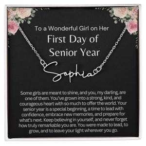 Personalized Name Necklace: First Day of Senior Year Gift