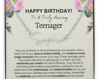 Personalized Name Necklace for Teen, Custom Birthday Gift for Teenager