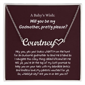 Personalized Godmother Name Necklace: Custom Jewelry Gift