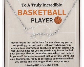 Personalized Basketball Player Name Necklace: Custom Jewelry Gift