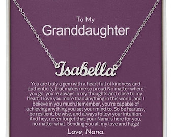 Personalized Grand daughter Gift from Grandma,Personalized Name Necklace,Customized Granddaughters Necklace,To my Granddaughter Custom Gift