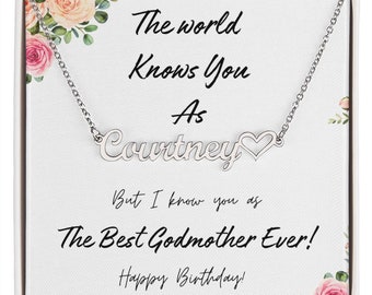 Personalized Birthday Gift for Best Godmother Ever,Godmother Necklace,Birthday Present for Godmother,Customizable Godmother Jewelry Gifts