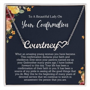 Personalized Name Necklace Confirmation Gift for Girl, Customized Jewelry Baptism Gift, Personalized Confirmation Necklace Gift for Girl
