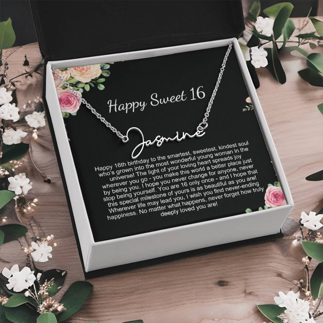 Personalized Sweet 16 Name Necklace, Birthday Keepsake Gift - Etsy