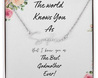 Personalized Gift for Best Godmother Ever,Godmother Necklace,Mother's Day Birthday Gift for Godmother,Customizable Godmother Jewelry Present