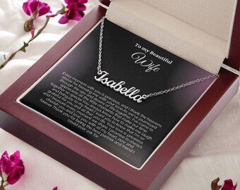 Personalized Anniversary Gift For Wife • Personalized Name Necklace • 1st Anniversary Gift for Wife • Valentines Gift for Wife