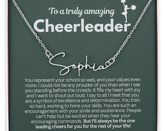 Personalized Cheerleader Name Necklace, Cheer Team Gift