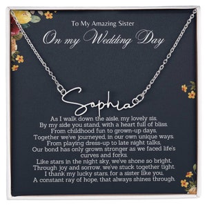 Personalized Gift for Sister of the Bride, Customized Jewelry gift for Bride&#39;s Sister, Personalized Wedding Rehearsal dinner Gift to Sister