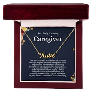 Personalized Caregiver Appreciation Gift:Custom Name Necklace Jewelry