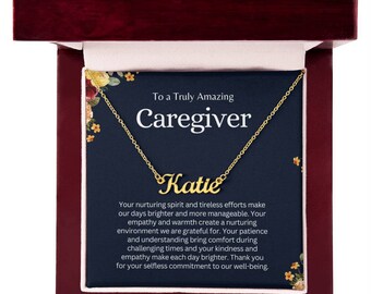 Personalized Caregiver Appreciation Gift:Custom Name Necklace Jewelry