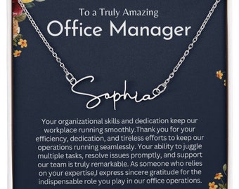Personalized Name Necklace: Office Manager Appreciation Gift