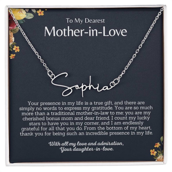 Personalized Mother in law gift,Customized Jewelry Gift for Mother-In-Law,Personalized Gift from Bride to Mother in Law, MIL Gift from Bride