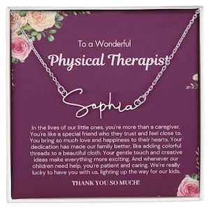 Personalized Name Necklace: Physical Therapist Gift Custom Jewelry