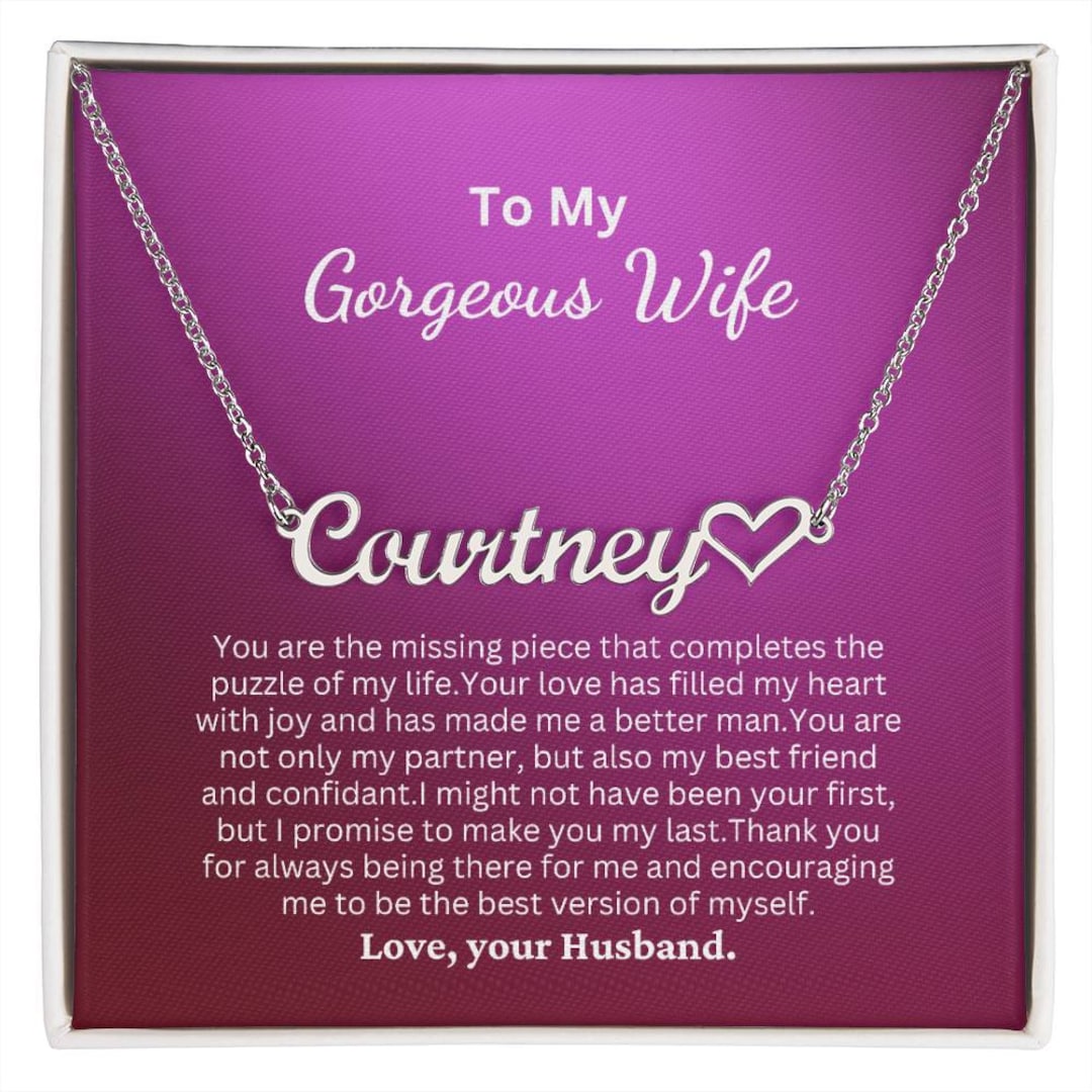 Personalized 1st Anniversary Gift for Wife, to My Wife Necklace
