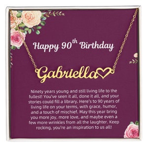 Personalized 90th Birthday Name Necklace:Custom Jewelry