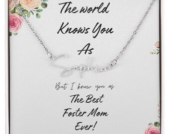 Personalized Gift for Best Foster Mom Ever,Foster Mom Birthday Necklace,Mother's Day Present for Foster Mom,Customizable Foster Mom Jewelry