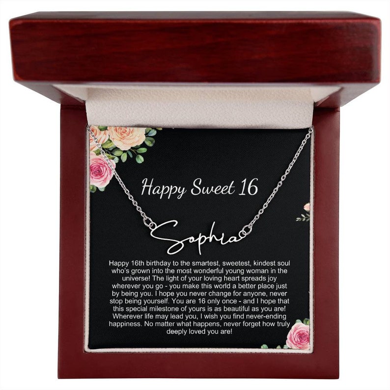 Personalized Sweet 16 Name Necklace, Birthday Keepsake Gift - Etsy