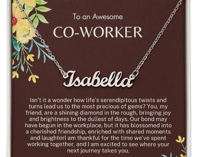 Personalized Retirement Gift for Women,Jewelry from Coworkers,Customized Jewelry Retirement Necklace,Personalized Name Necklace Gift for Her