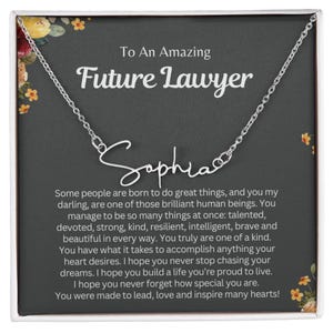 Personalized Graduation Gift for Future Lawyer Gifts for Her Custom Graduation Jewelry for Law Students Name Necklace Gift Class of 2025