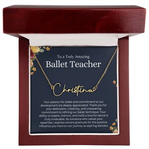 Personalized Name Necklace Gift for Ballet Teacher, Customized Dainty Name Necklace Appreciation Gift for Her, Custom Jewelry Gifts for Her