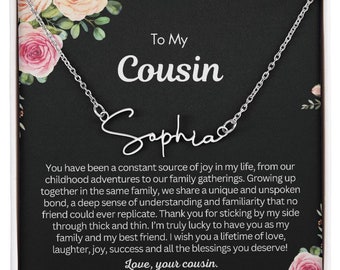 Personalized Gift for Cousin,Personalized Name Necklace Cousin Birthday Gift,Customized Jewelry Wedding Gift for Cousin,Soul Sister Gift