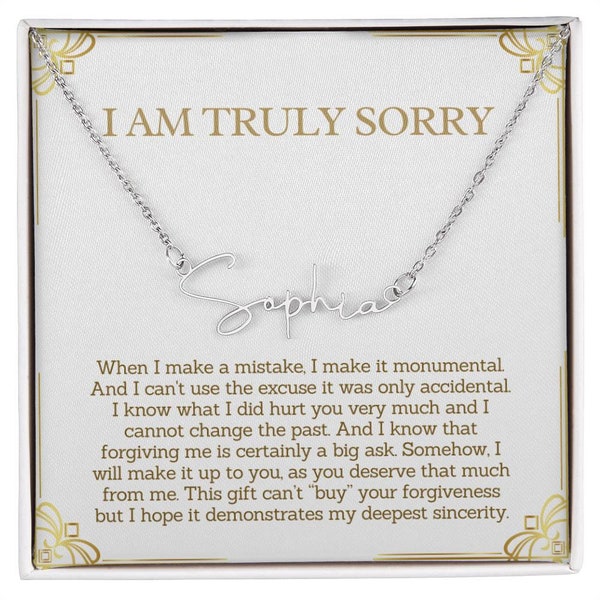 I'm Sorry Gift, Personalized Apology Necklace Gift,Sorry Card,Sorry Gift Wife Partner Girlfriend,Sorry Gift Friend,Custom Forgive me Jewelry