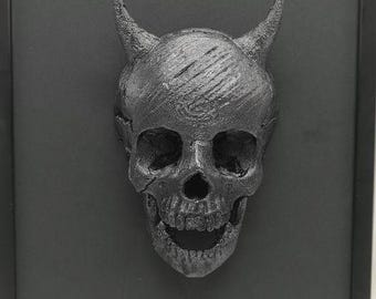 Demon skull framed - MADE TO ORDER - Gothic