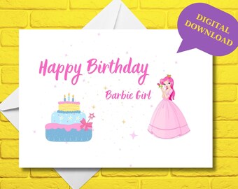 Barbie Happy Birthday Card Barbie Birthday Card Happy Birthday to My ...