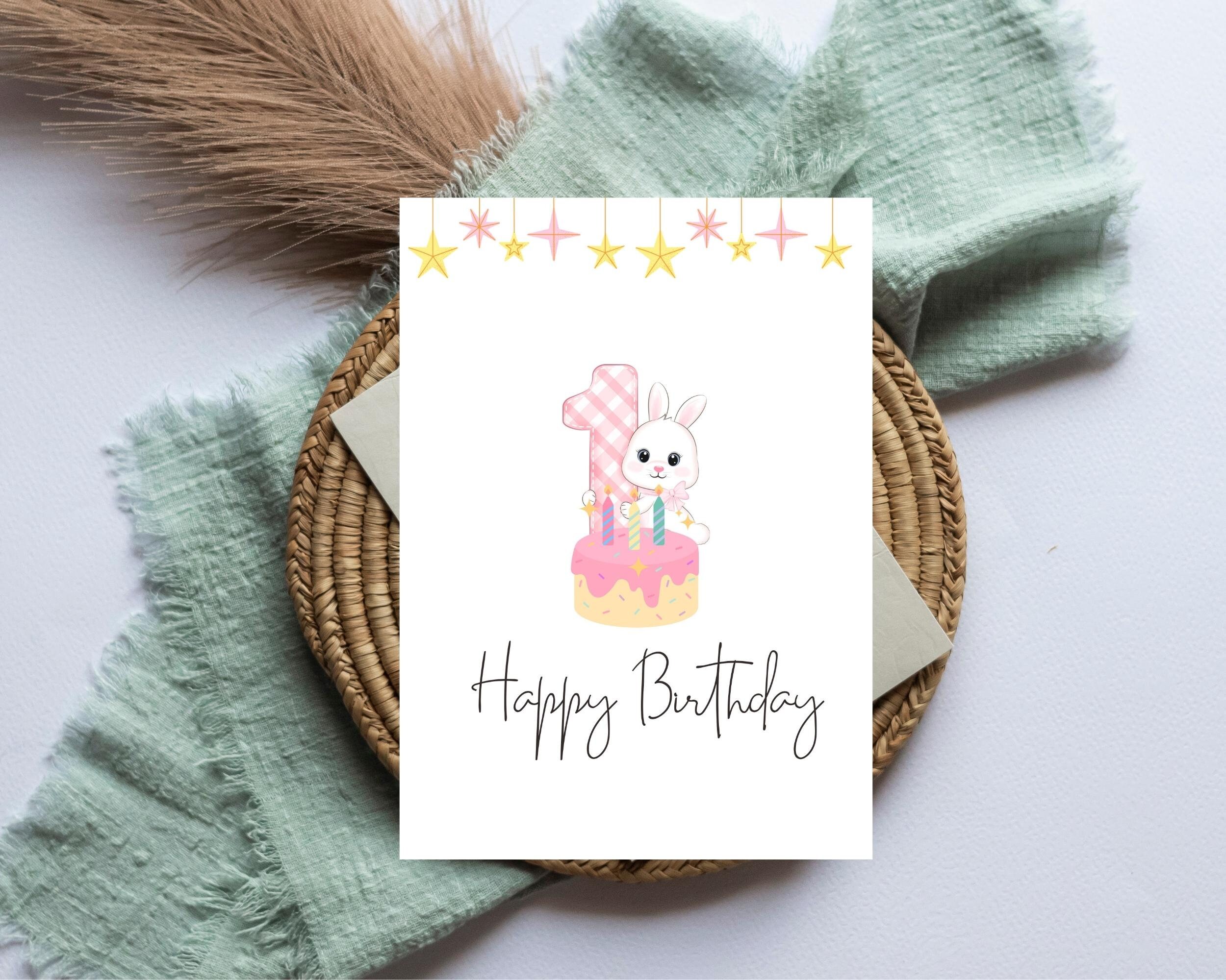 1st Happy Birthday Card Printable Birthday Card Greeting - Etsy